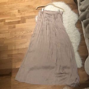 Faux silk maxi skirt